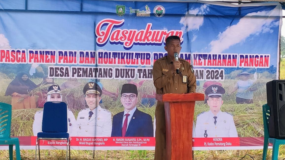 Pemdes Pematang Duku Gelar Tasyakuran Atas Meningkatnya Hasil Panen Padi