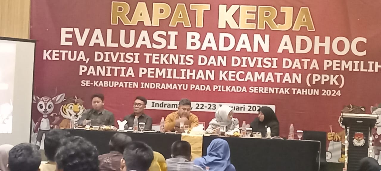 Ketua KPU Indramayu Pimpin Langsung Raker Evaluasi Bersama Badan ADHOC