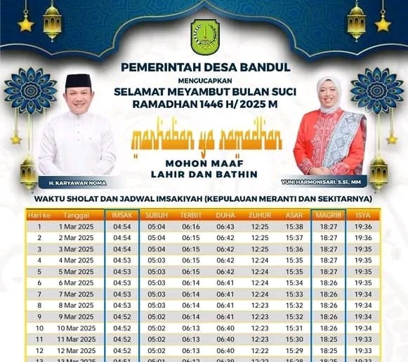 Pemerintah Desa Bandul Siapkan Selebaran Jadwal Puasa Ramadhan 2025 Untuk Earga