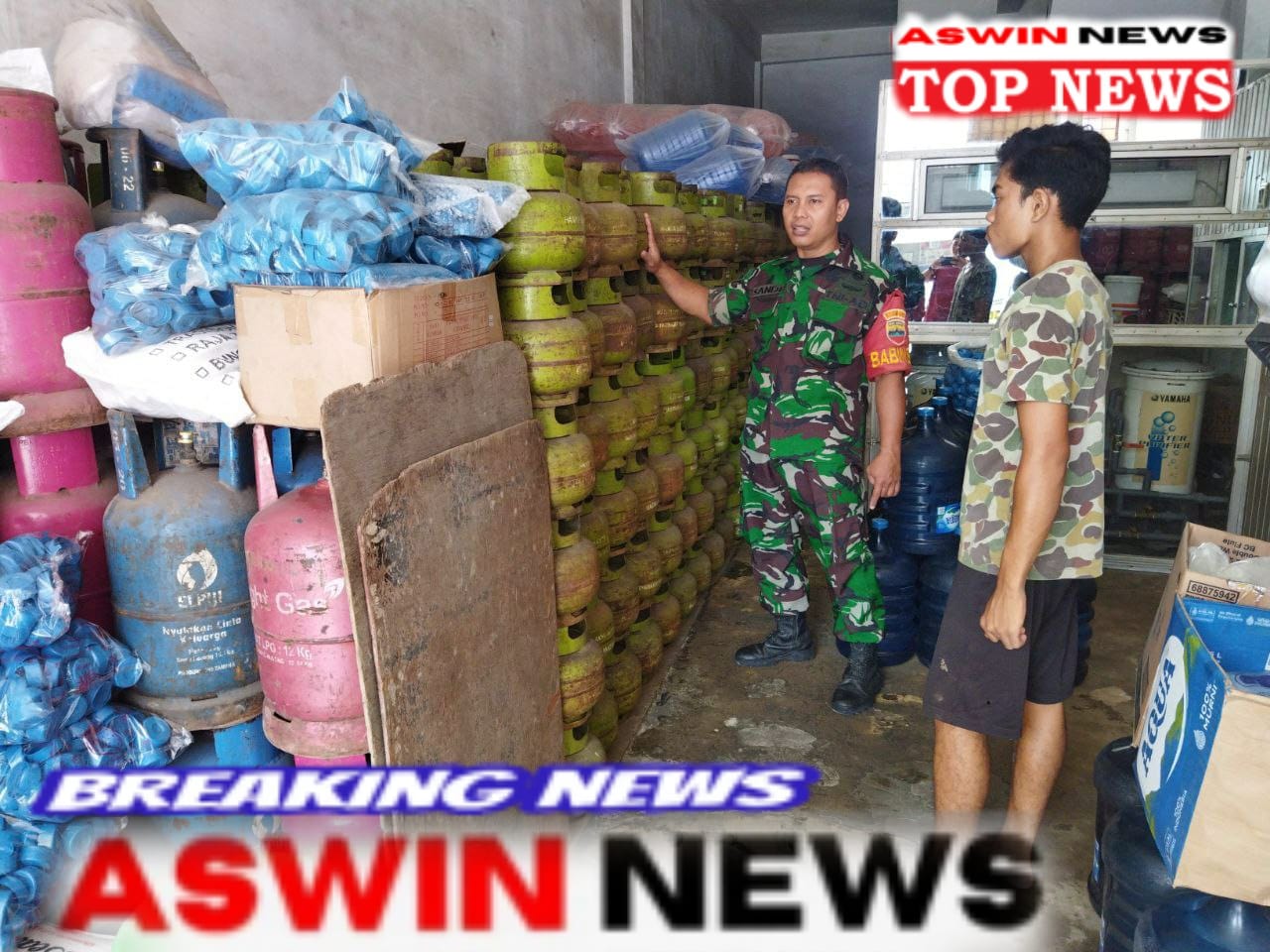 Babinsa Kodim 0203/LKT Cek Persediaan Gas LPG Subsidi di Lapangan