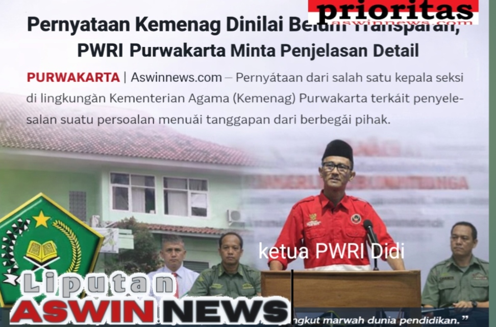 Pernyataan Kemenag Dinilai Belum Transparan, PWRI Purwakarta Minta Penjelasan Detail