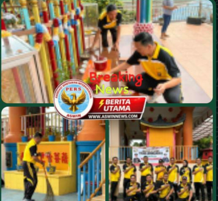 Menyentuh! Polisi Bersihkan Vihara dan Klenteng, Bukti Toleransi di Lubuk Linggau