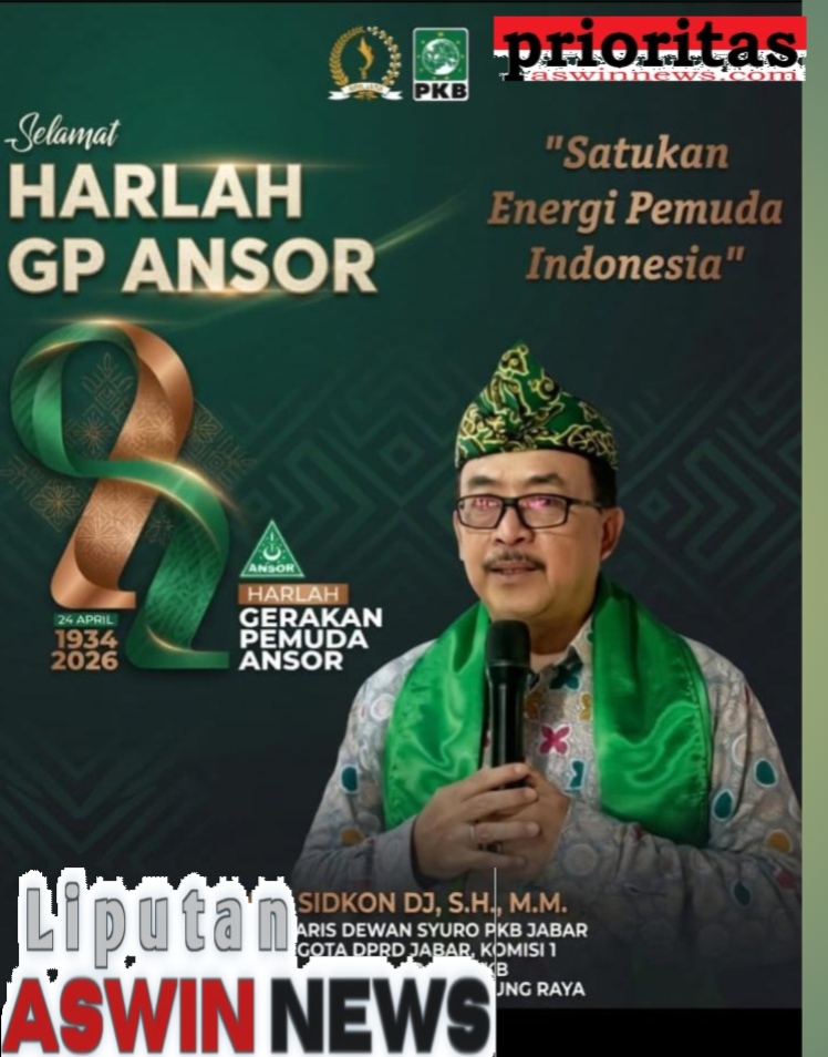 Anggota Komisi I DPRD Jabar H. Muhamad Sidkon Djampi Ucapkan Selamat Harlah ke-92 GP Ansor
