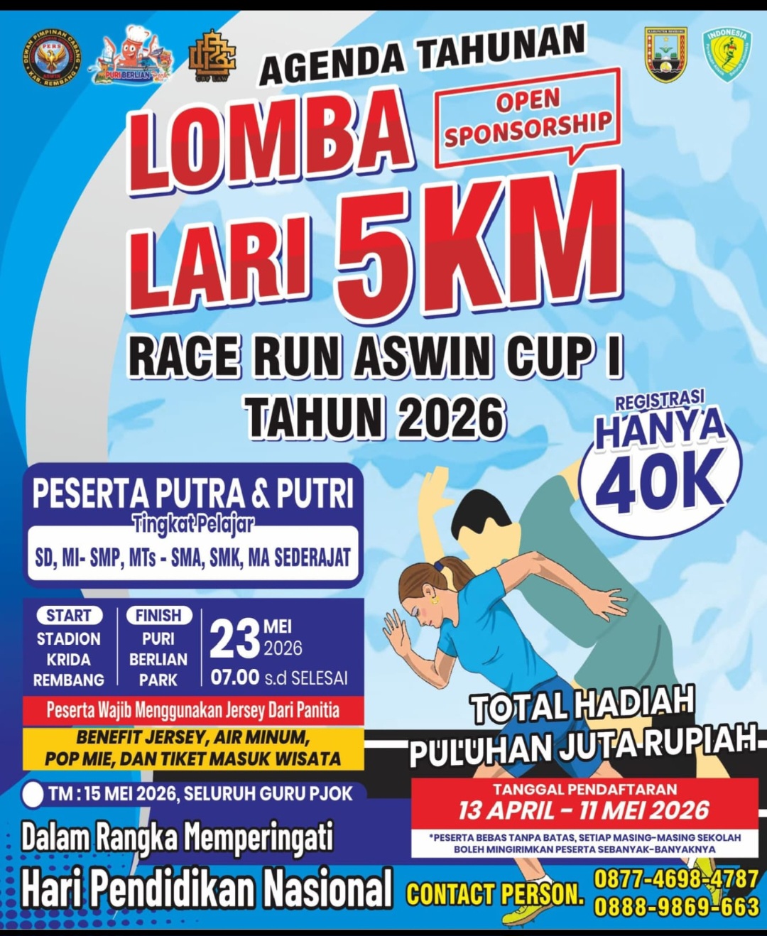 ASWIN Cup 5K, Event Lari Pelajar Pertama di Rembang Siap Digelar