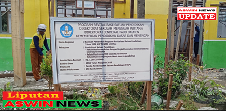 Kadis Pendidikan Langkat Berkunjung Ke SMP N 1 Hinai Langkat Tinjau Progres Revitalisasi Bantuan Banjir