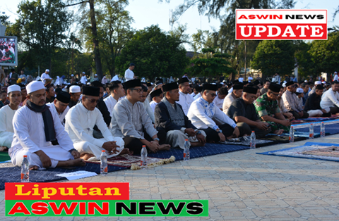 Walikota dan Wakil Walikota Langsa Shalat Idul Fitri Bersama Ribuan Warga