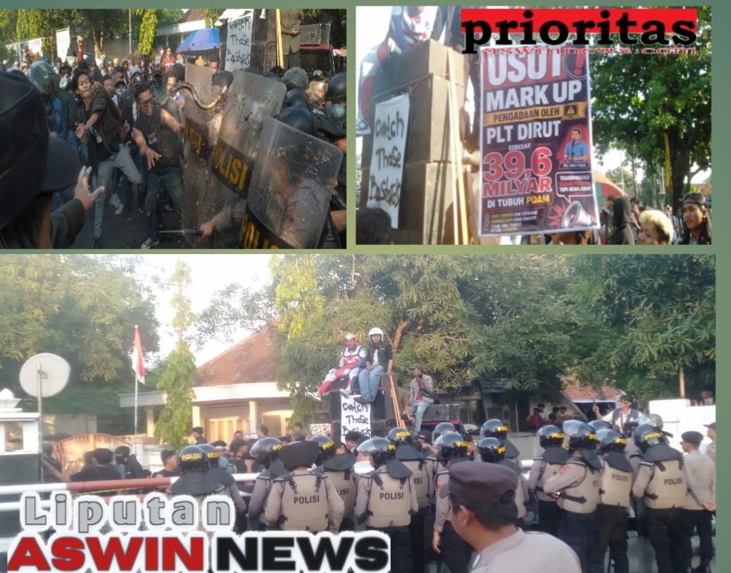 Demo Mahasiswa Topi Jerami Berujung Ricuh, Massa Lempar Ular Ke Arah Aparat
