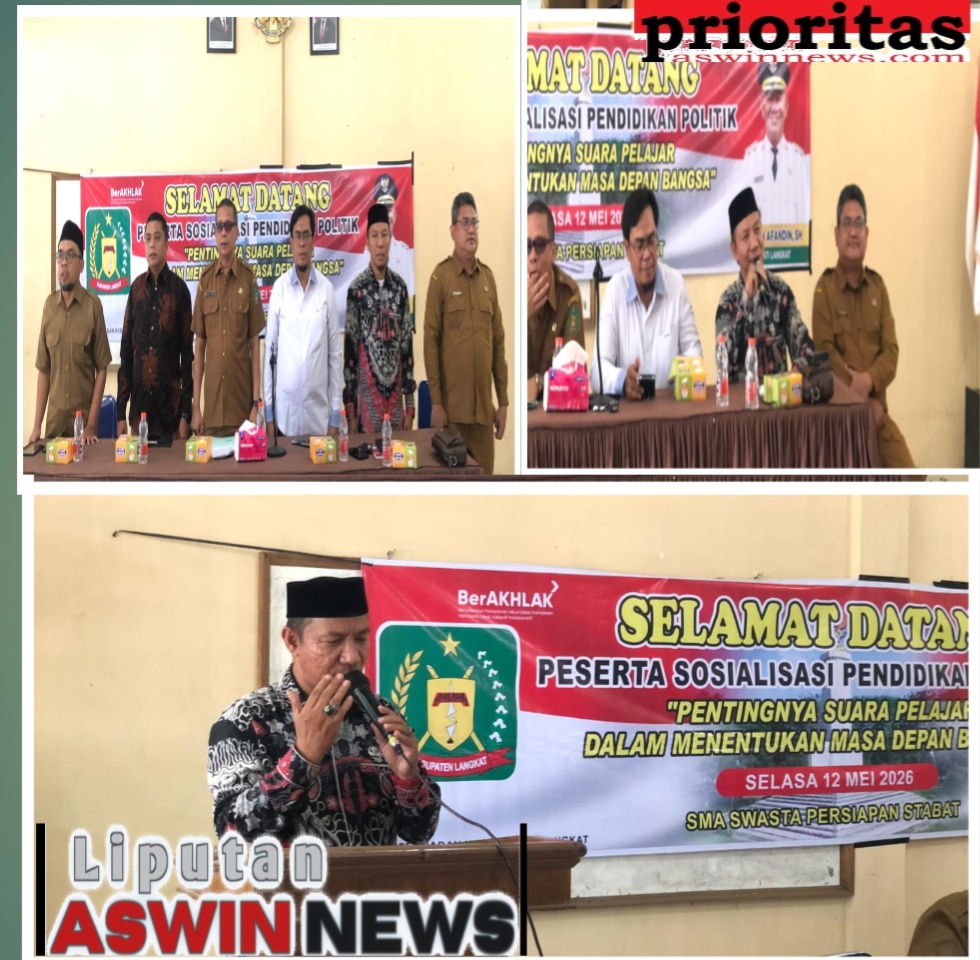 Kepala KUA Salapian Pandu Sosialisasi Pendidikan Politik Pelajar Di Langkat