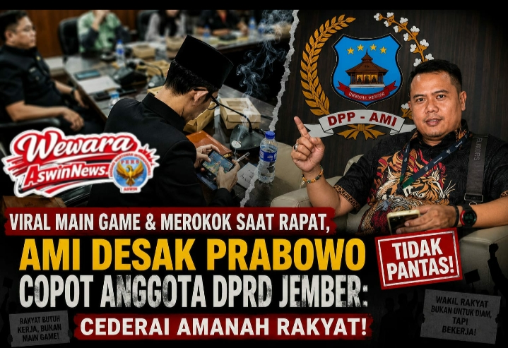 AMI Desak Prabowo Copot Oknum Anggota DPRD Jember yang Viral Main Game dan Merokok Saat Rapat