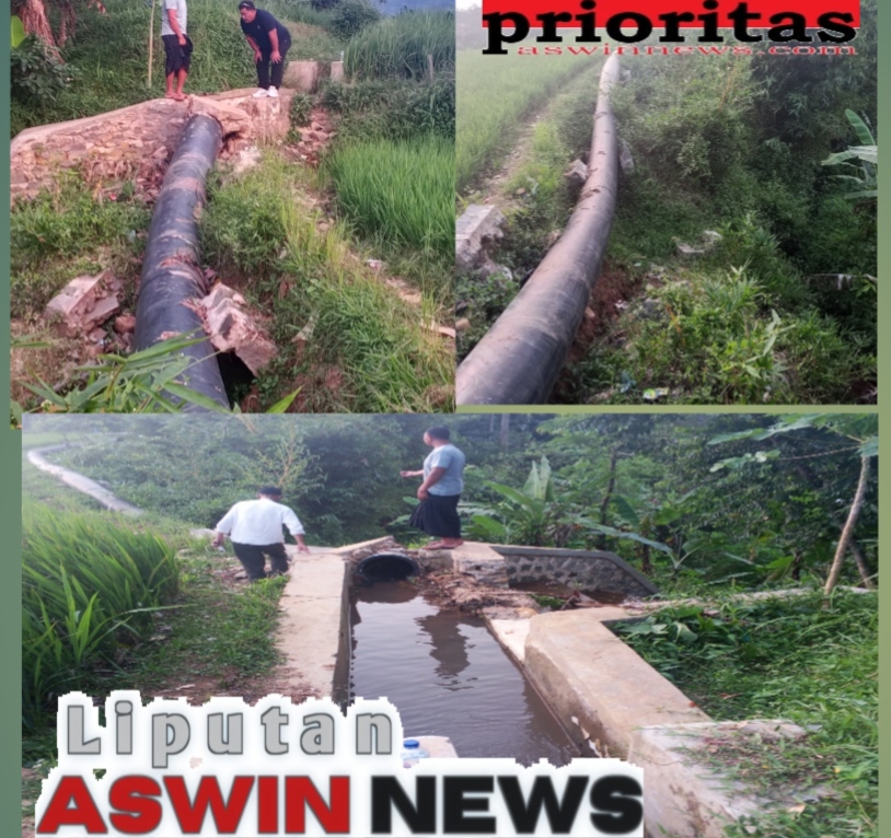 Baru 3 Bulan Beres, Proyek Irigasi Rp3,9 M di Purwakarta Ambrol Dan Bikin Petani Terancam Gagal Panen
