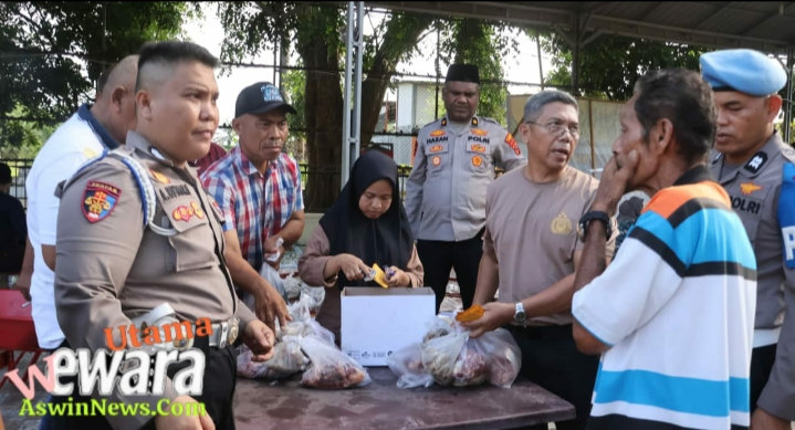 Kapolres Langkat Pimpin Penyembelihan Hewan Qurban, Wujud Kepedulian Polri kepada Masyarakat