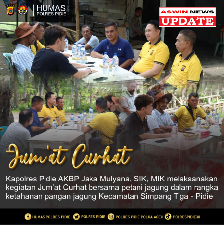 Kapolres Pidie Gelar Jumat Curhat Bersama Petani Jagung, Bahas Ketahanan Pangan