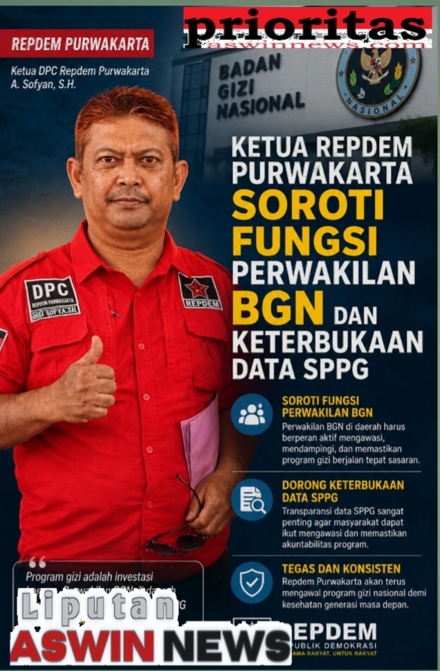 Ketua Repdem Purwakarta Soroti Fungsi Perwakilan BGN Dan Keterbukaan Data SPPG