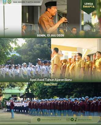 IKLAN UCAPAN: Selamat Datang Siswa – Siswi Baru SMAN 7 Kediri, dalam acara MPLS ( Masa Pengenalan Siswa ) pada Apel Awal Tahun Ajaran Baru 2026 – 2027, hari Senin 13 Juli 2026.