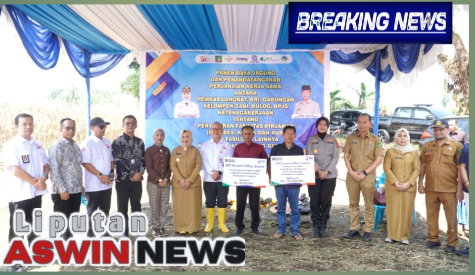 Wakapolres Langkat Hadiri Panen Raya Jagung Bersama Gapoktan Maju Bersama Di Sei Bingai