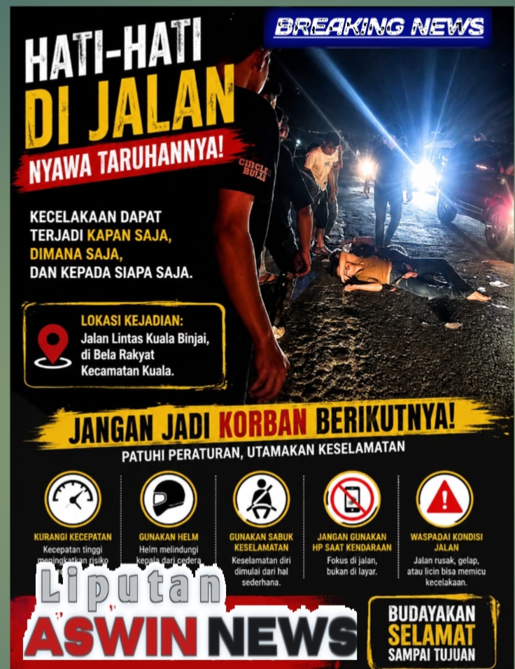 Kecelakaan Maut di Jalan Binjai–Bahorok, Satu Pengendara Tewas dan Dua Orang Terluka