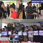 Wali Kota Langsa Serahkan Seragam Sekolah Gratis kepada 349 Anak Yatim Piatu Di Kecamatan Langsa Kota