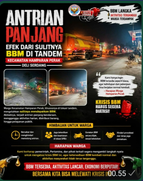 Antrean Panjang Kendaraan di SPBU Deli Serdang Hingga Medan: Distribusi BBM Terganggu Akibat Kendala Logistik