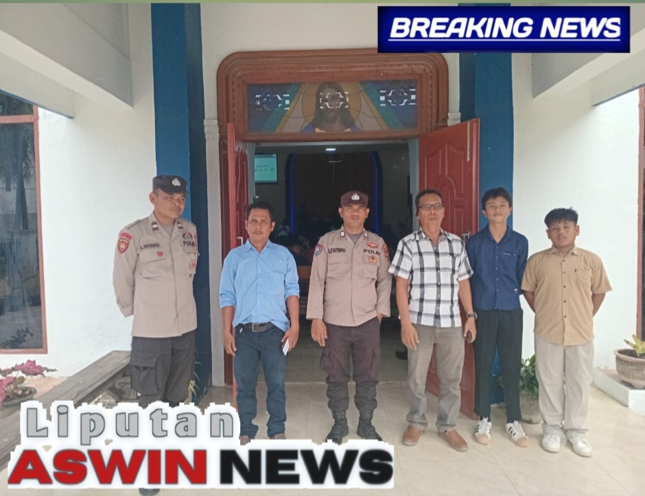 Polsek Tanjung Pura Hadir Jaga Kekhusyukan Ibadah Minggu, Wujudkan Rasa Aman bagi Jemaat