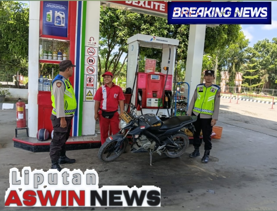 Polsek Padang Tualang Patroli SPBU, Pastikan Stok BBM Aman Dan Kondusif