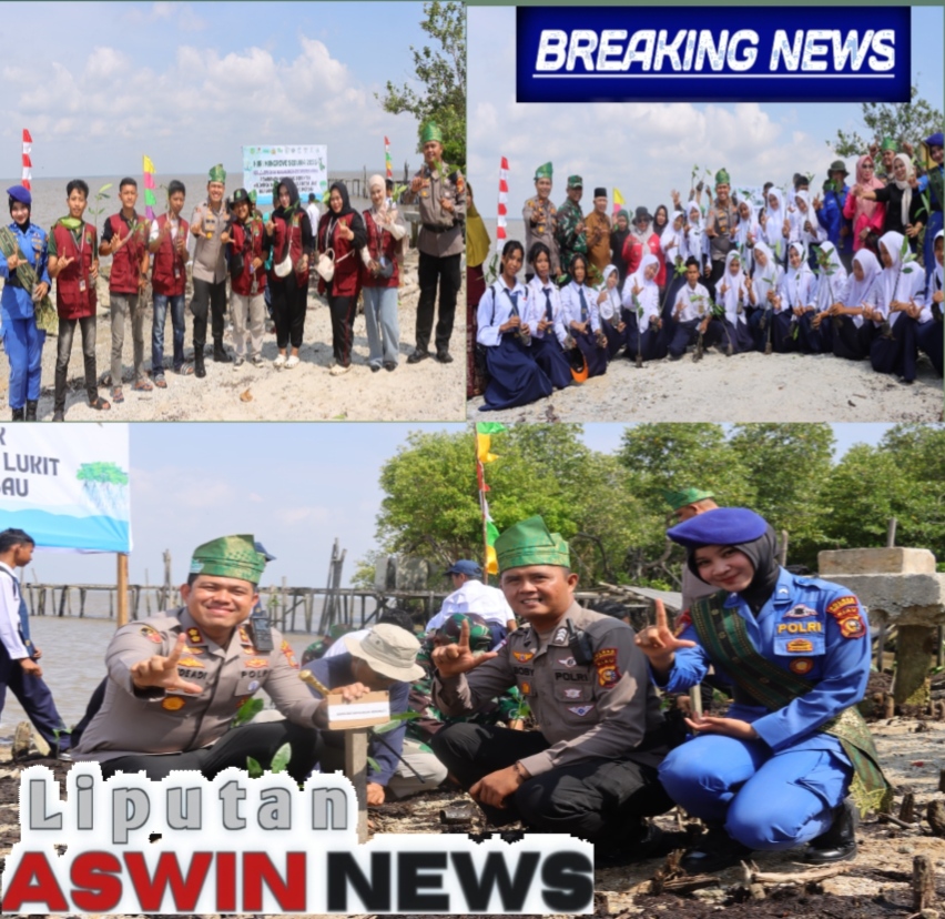 Hari Mangrove Sedunia 2026, Kapolres Meranti Pimpin Penanaman Mangrove Di Pantai Desa Lukit