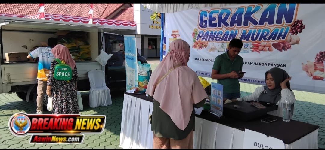 Polres Indramayu Bersama Bulog Gelar Gerakan Pangan Murah, Semarakkan HUT Bhayangkara ke-80