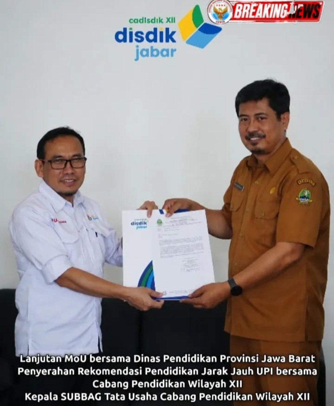Cadisdik Wilayah XII Terima Rekomendasi PJJ dari UPI, Perkuat Transformasi Pendidikan Digital di Jawa Barat