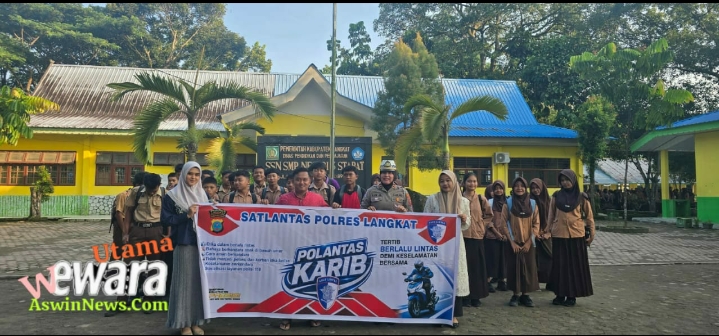 Ciptakan Generasi Muda Tertib Berkendara, Satlantas Polres Langkat Bekali Pelajar SMP