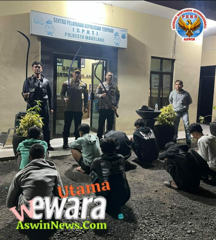 Aksi Tawuran Pelajar di Ngluwar Berhasil Digagalkan, Polisi Amankan 12 Orang dan Sita Tiga Corbek